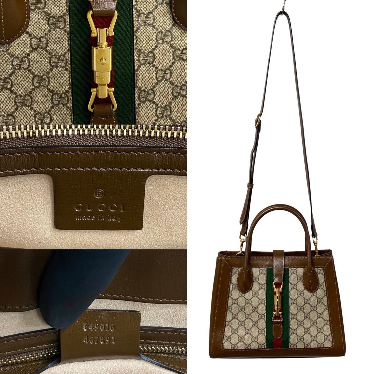 Gucci Jackie Brown Canvas Bag