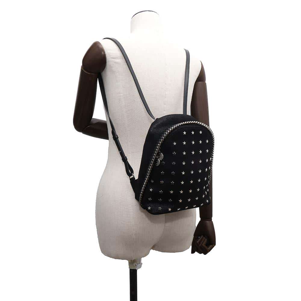 Stella McCartney Falabella Star Studded Zip Around Backpack Black468952 Polyester