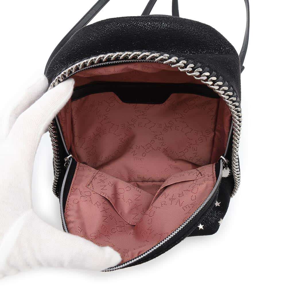 Stella McCartney Falabella Star Studded Zip Around Backpack Black468952 Polyester