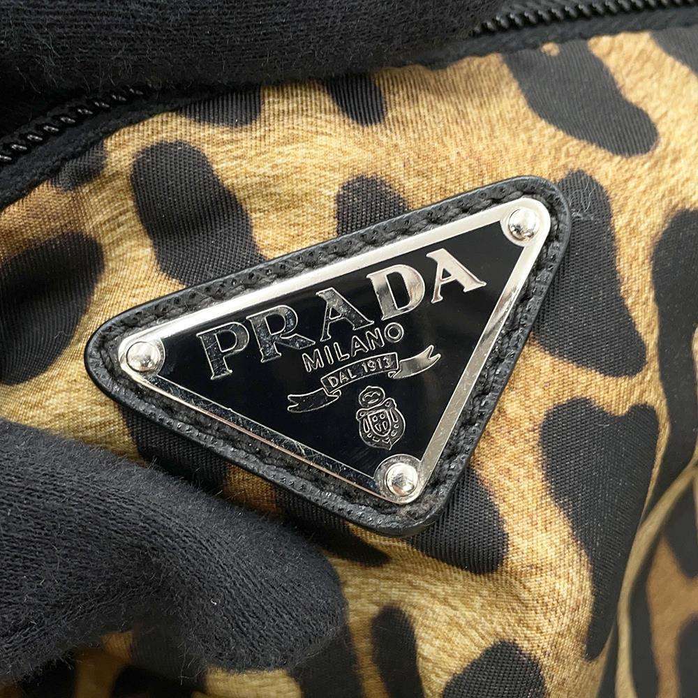 PRADA Leopard Backpack Black/Brown1BZ001 Nylon