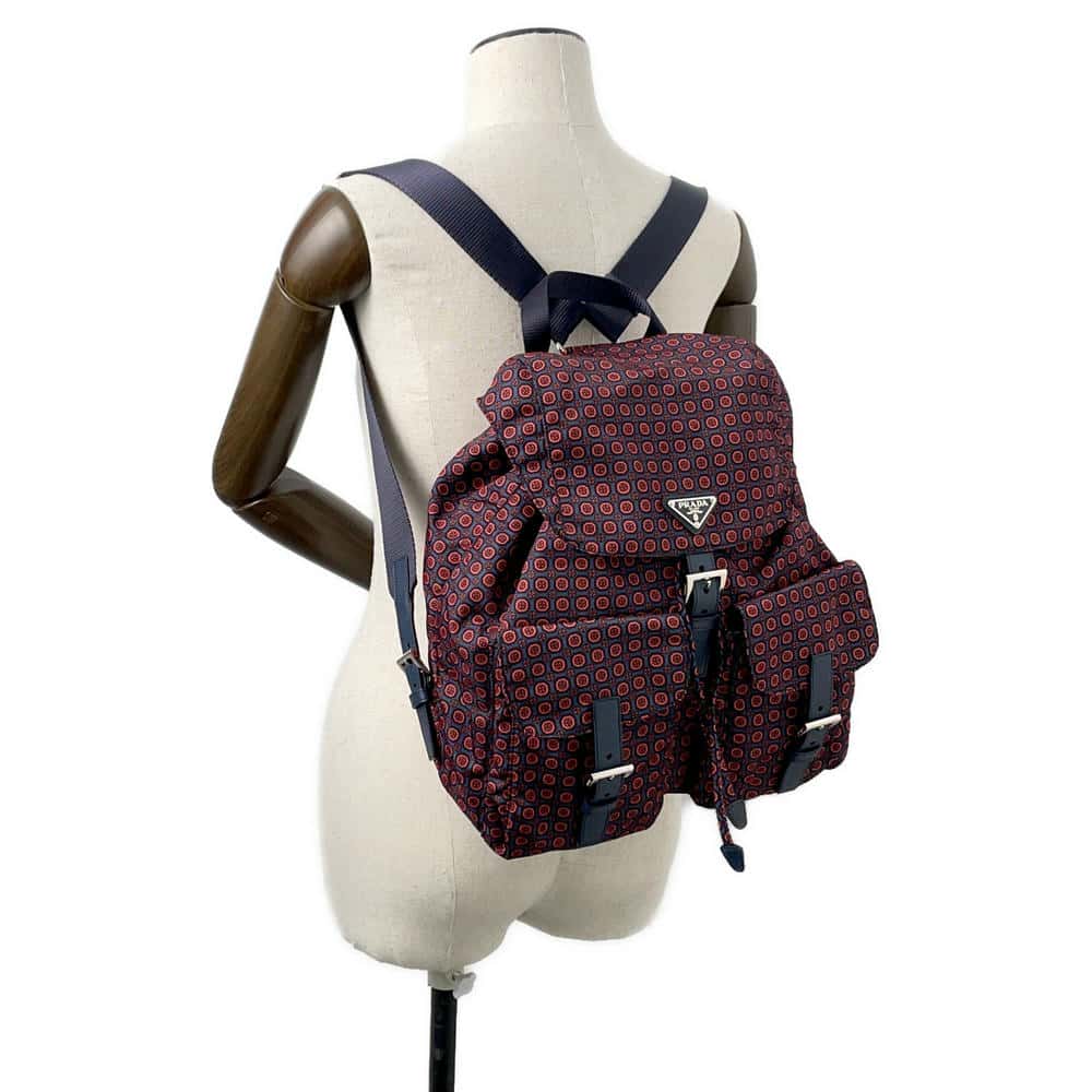 PRADA Backpack Navy/Red1BZ811 Nylon