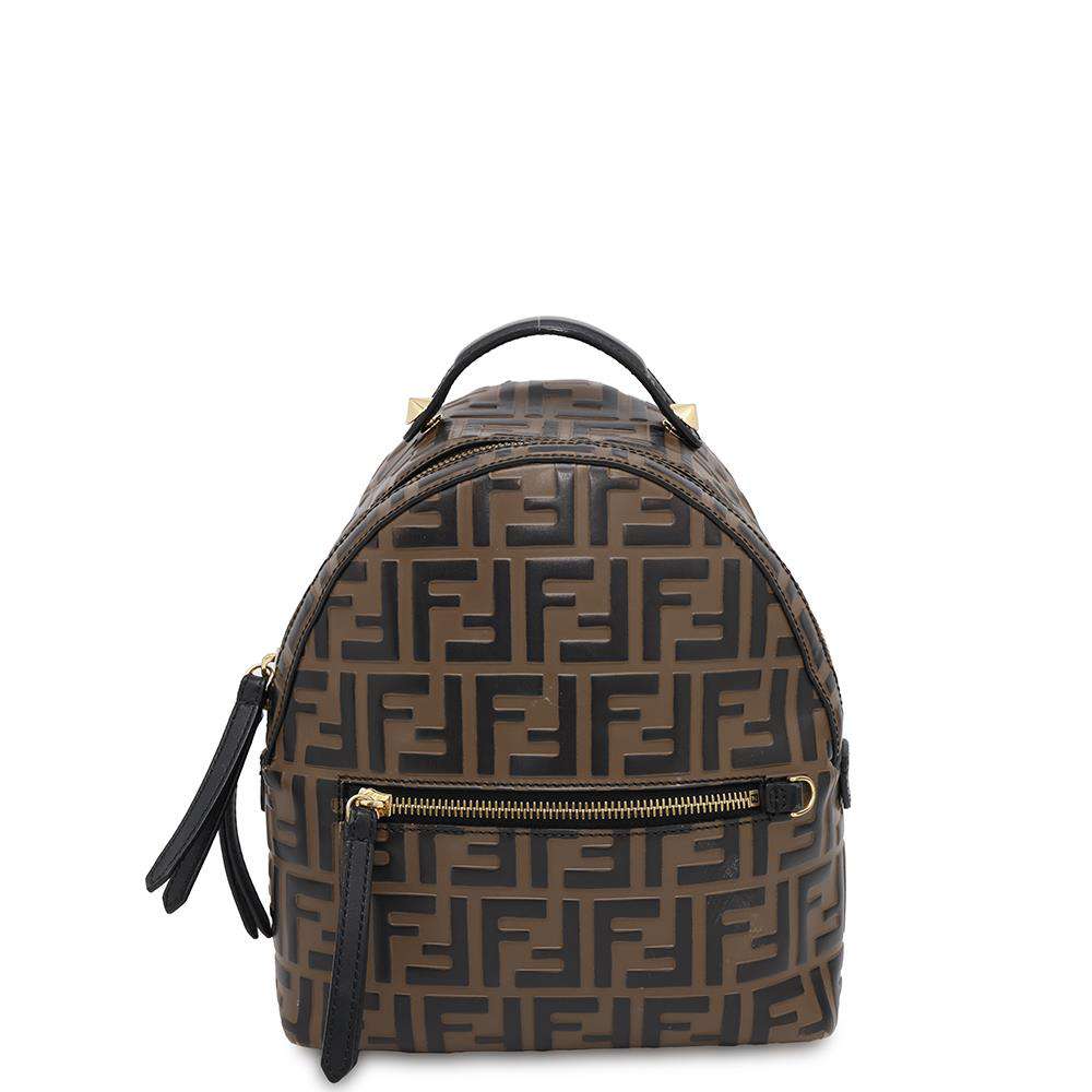FENDI Zucca Backpack Brown8BZ038 Leather