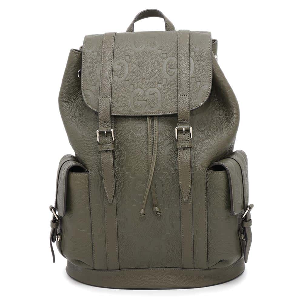 GUCCI Jumbo GG Backpack Khaki625770 Leather