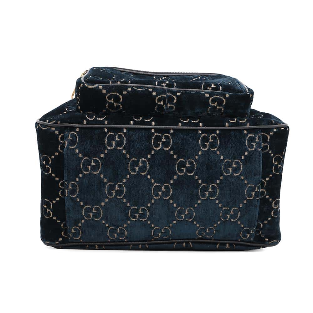 GUCCI GGVelvet Backpack Blue574942 Velvet Size Small