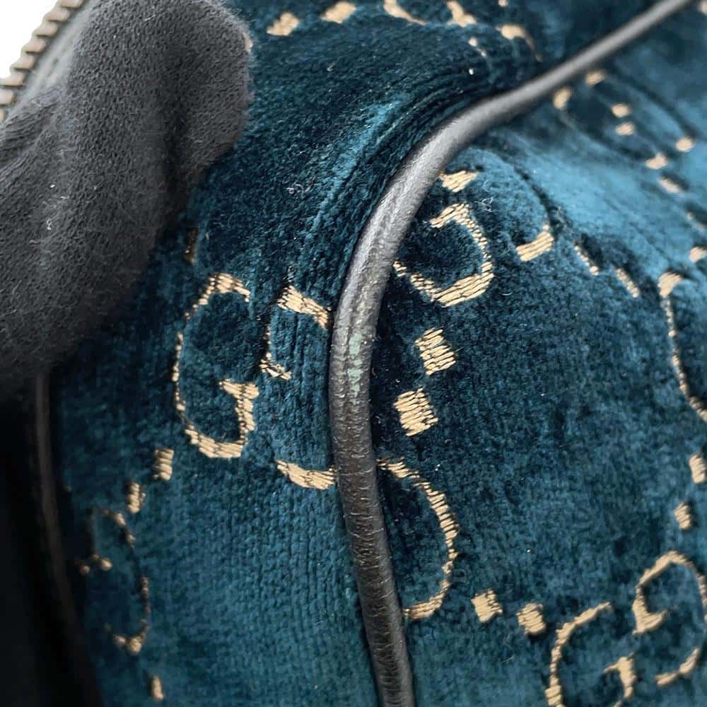 GUCCI GGVelvet Backpack Blue574942 Velvet Size Small