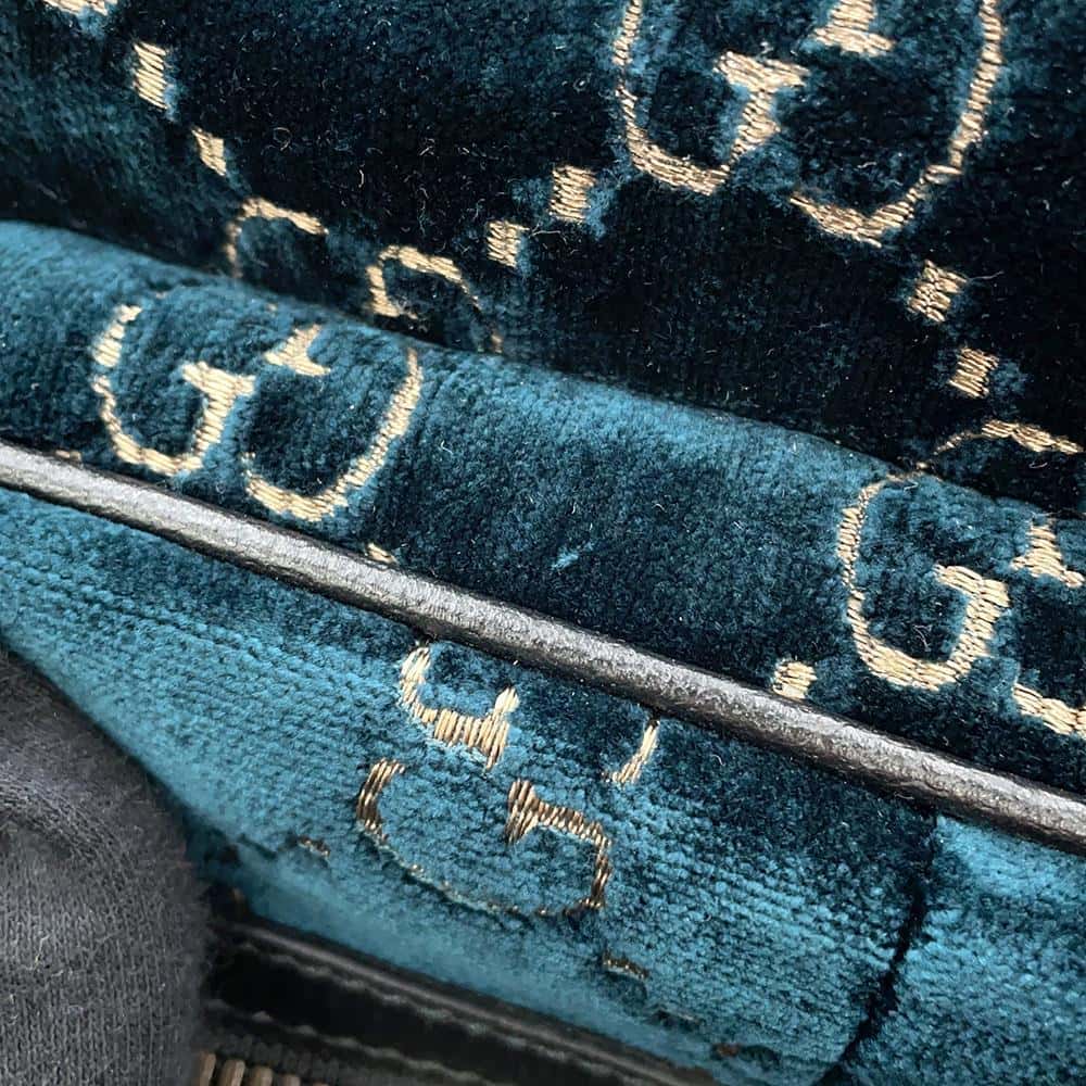 GUCCI GGVelvet Backpack Blue574942 Velvet Size Small