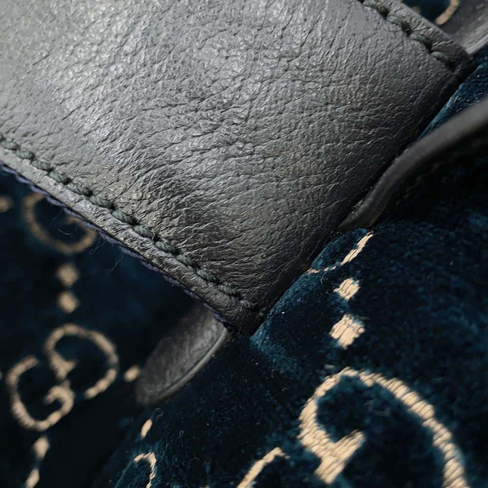 GUCCI GGVelvet Backpack Blue574942 Velvet Size Small