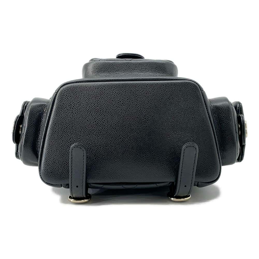 CHANEL Matelasse Backpack CC Logo Pocket BlackAS4399 Caviar Leather