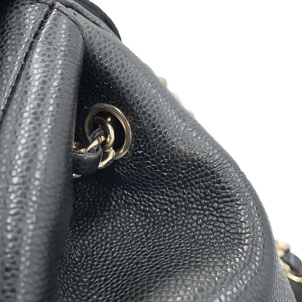 CHANEL Matelasse Backpack CC Logo Pocket BlackAS4399 Caviar Leather
