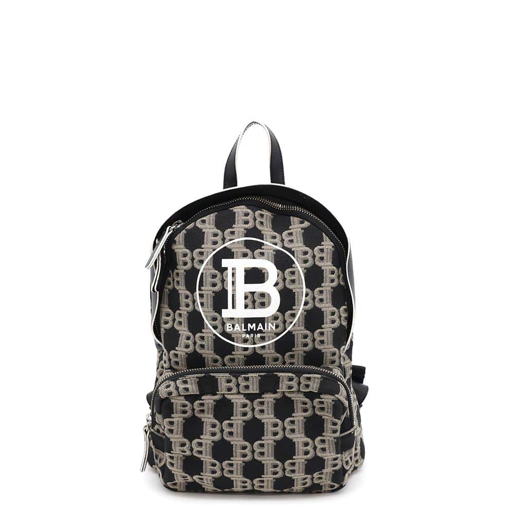 Balmain Backpack Brown Canvas