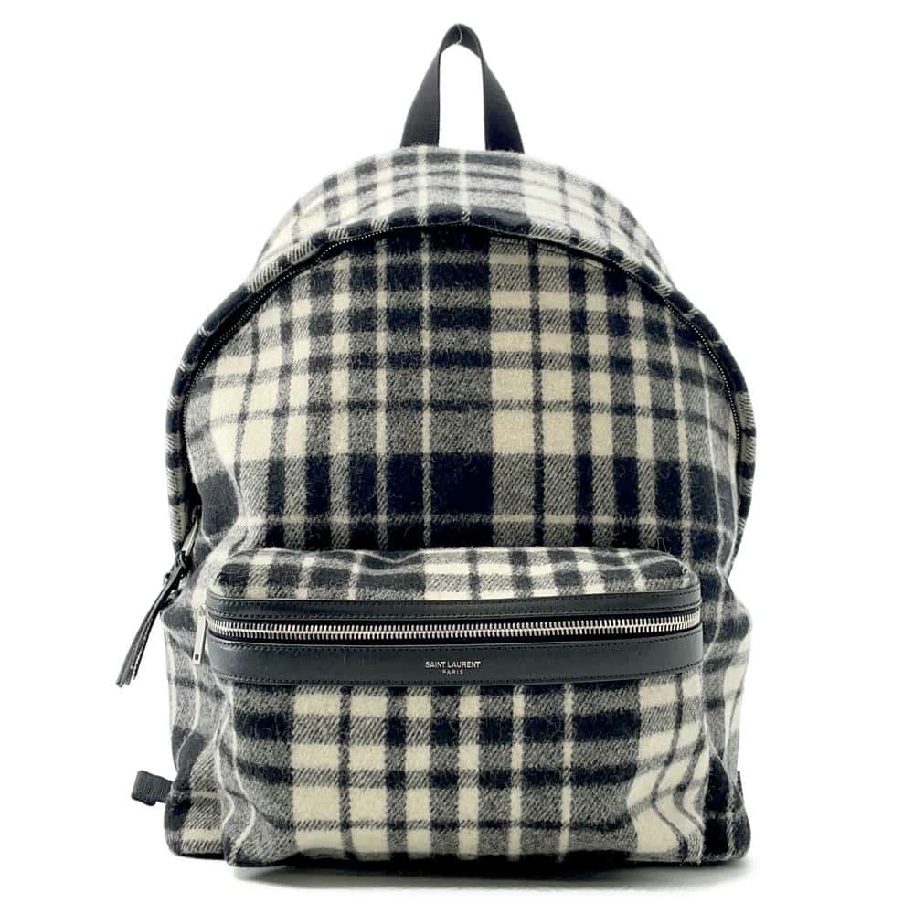 SAINT LAURENT PARIS City Backpack Black/White534967 Canvas