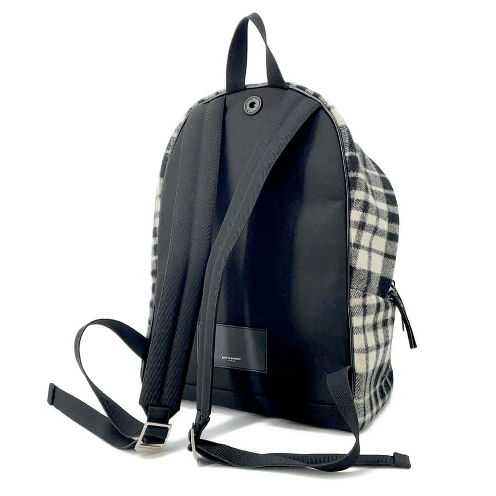 SAINT LAURENT PARIS City Backpack Black/White534967 Canvas