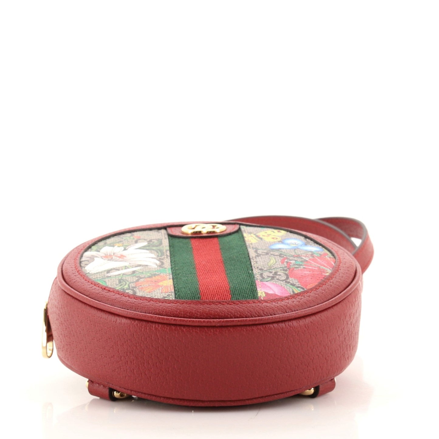 Ophidia Round Backpack Flora GG Coated Canvas Mini