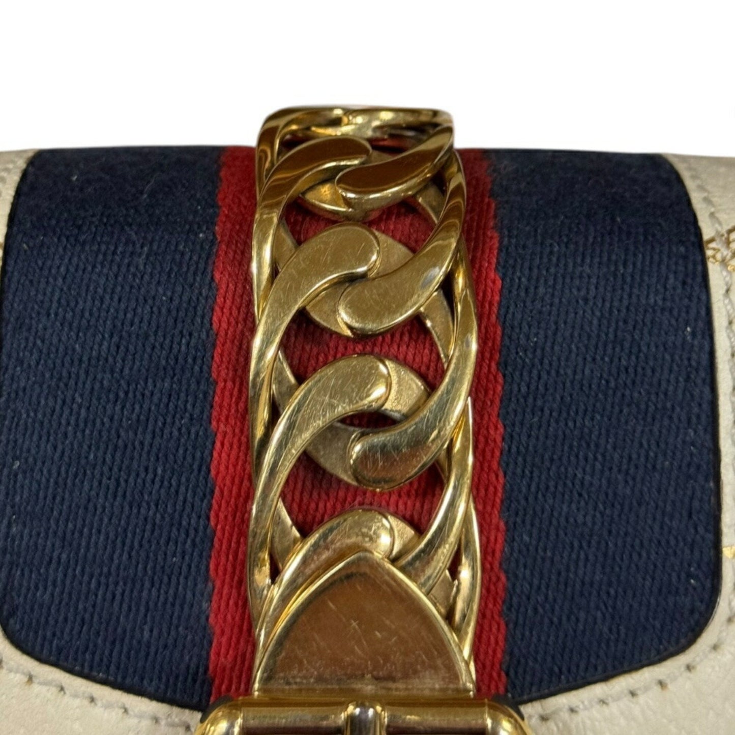 Gucci Sylvie White Leather Bag