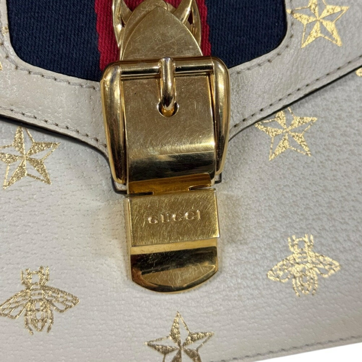 Gucci Sylvie White Leather Bag