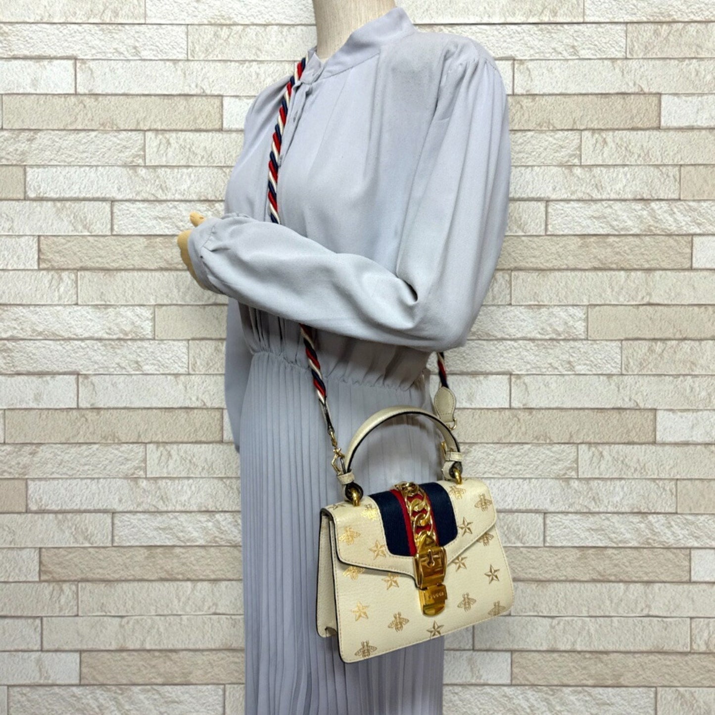 Gucci Sylvie White Leather Bag