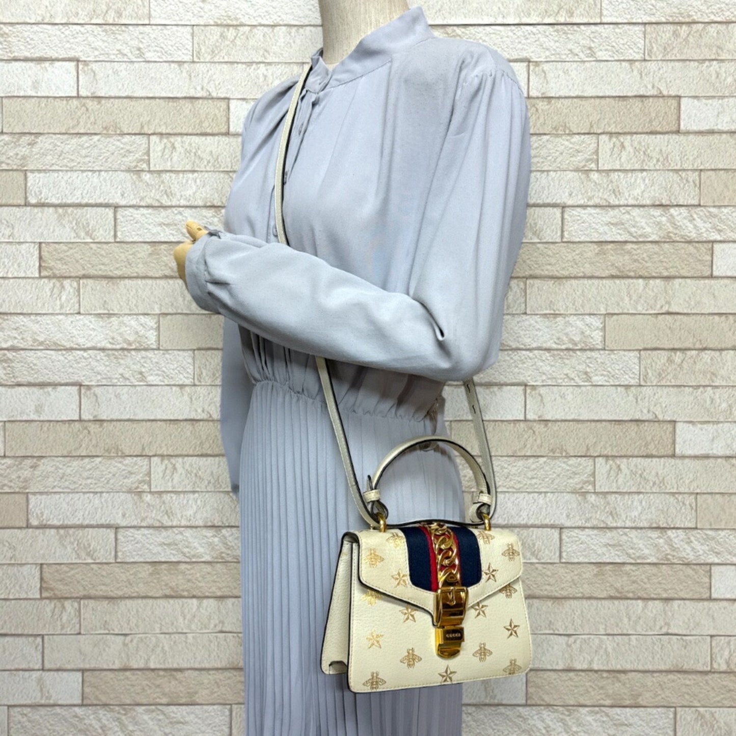 Gucci Sylvie White Leather Bag