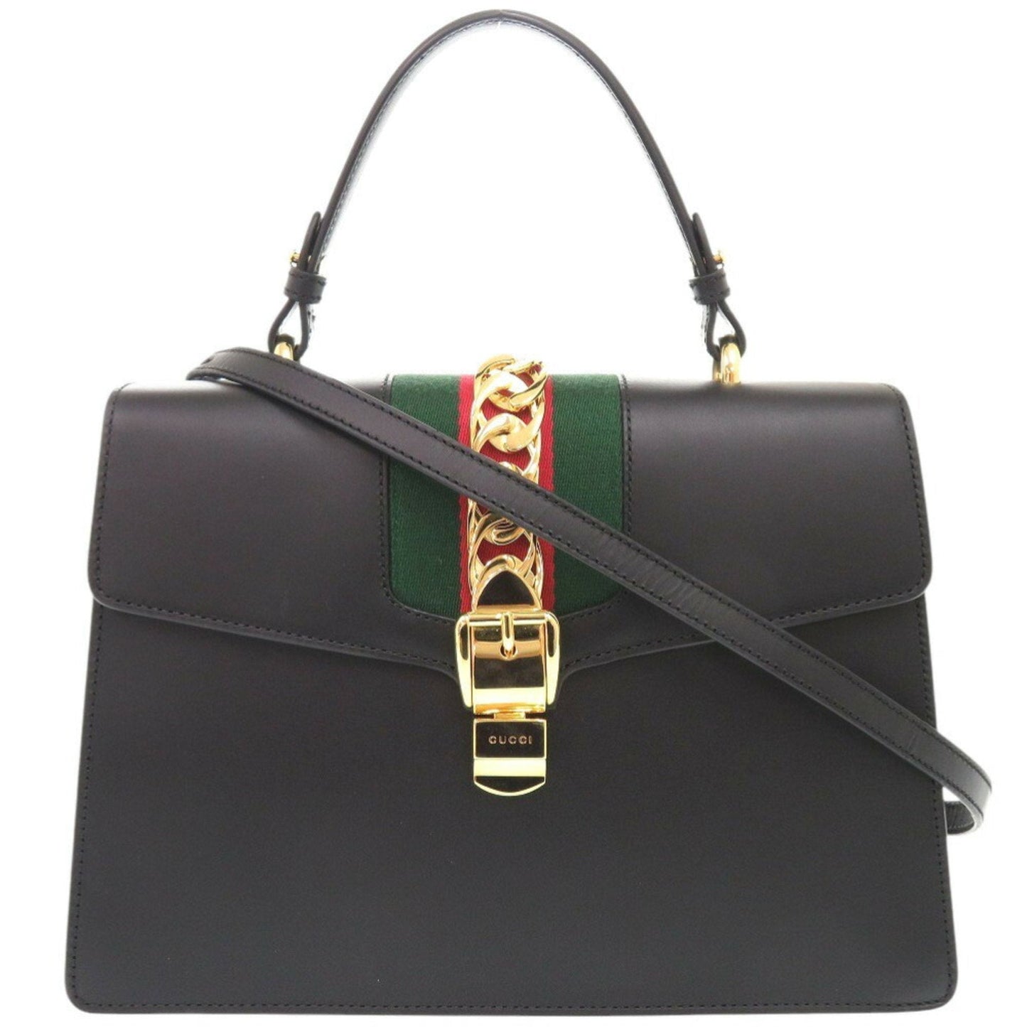 Gucci Sylvie Black Leather Bag