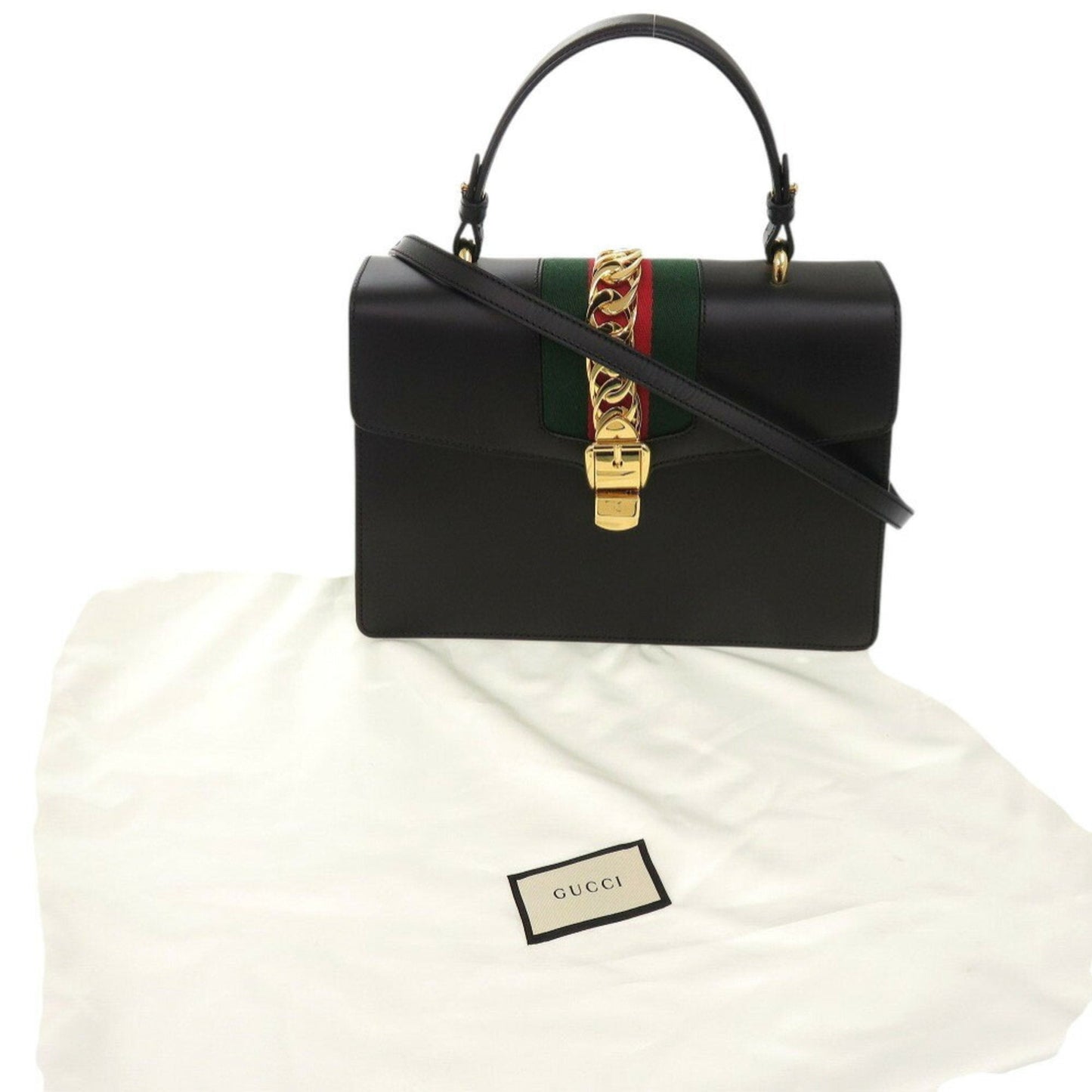 Gucci Sylvie Black Leather Bag