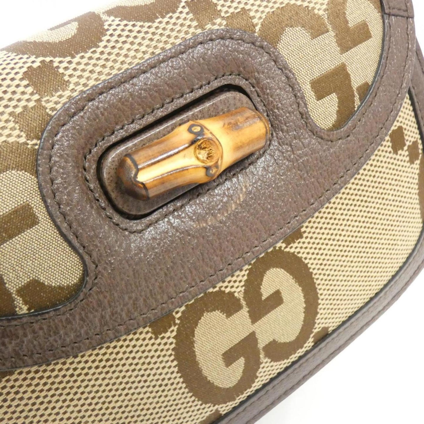 Gucci Bamboo Brown Canvas Bag