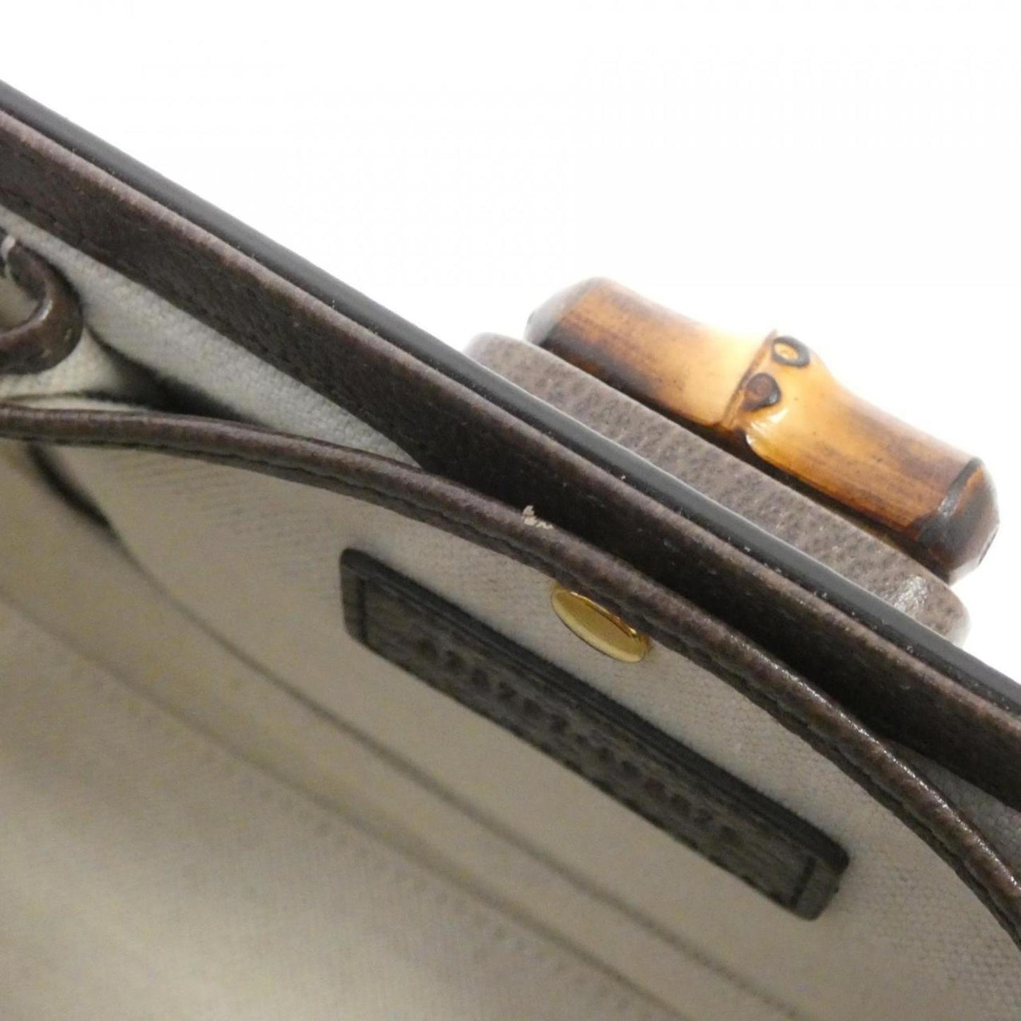 Gucci Bamboo Brown Canvas Bag