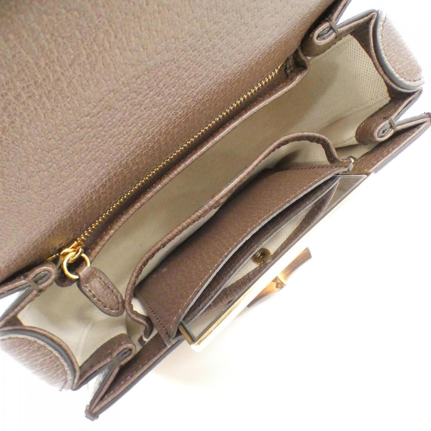 Gucci Bamboo Brown Canvas Bag