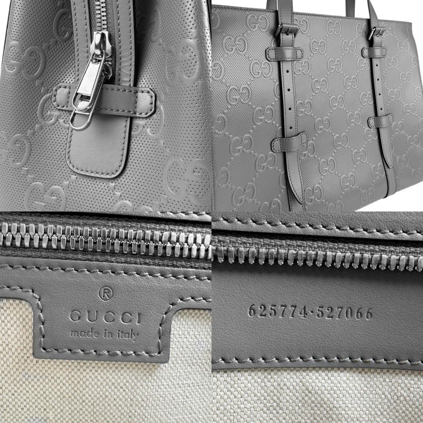 Gucci Micro guccissima Grey Leather Bag