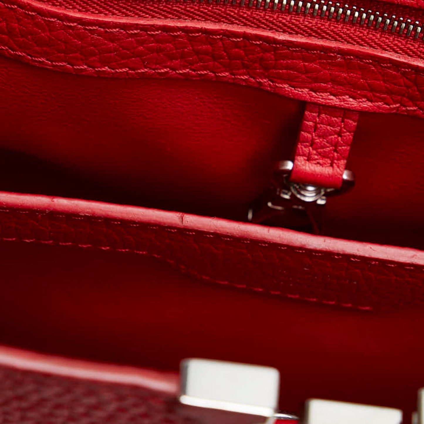 Louis Vuitton Capucines Red Leather Bag