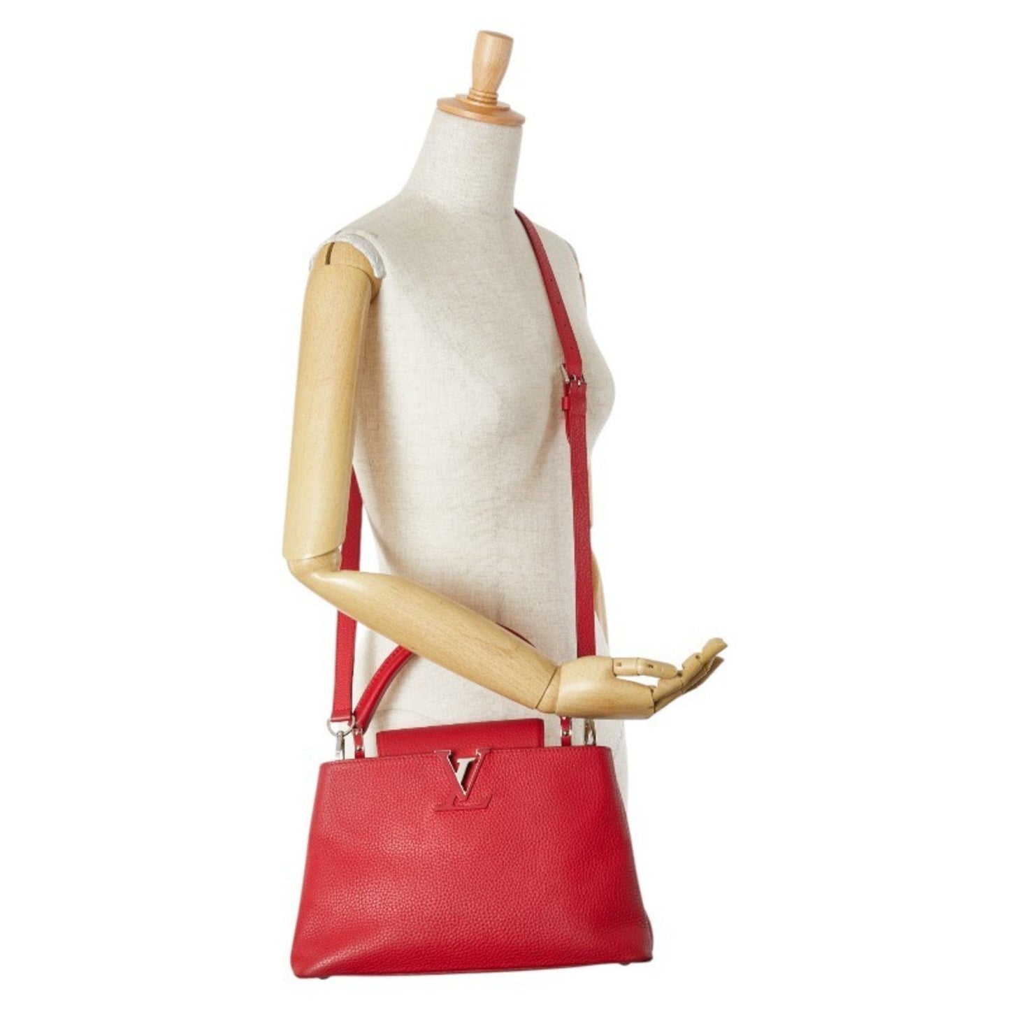 Louis Vuitton Capucines Red Leather Bag