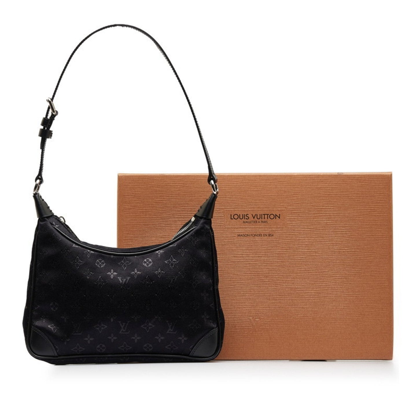 Louis Vuitton Boulogne Black Silk Bag