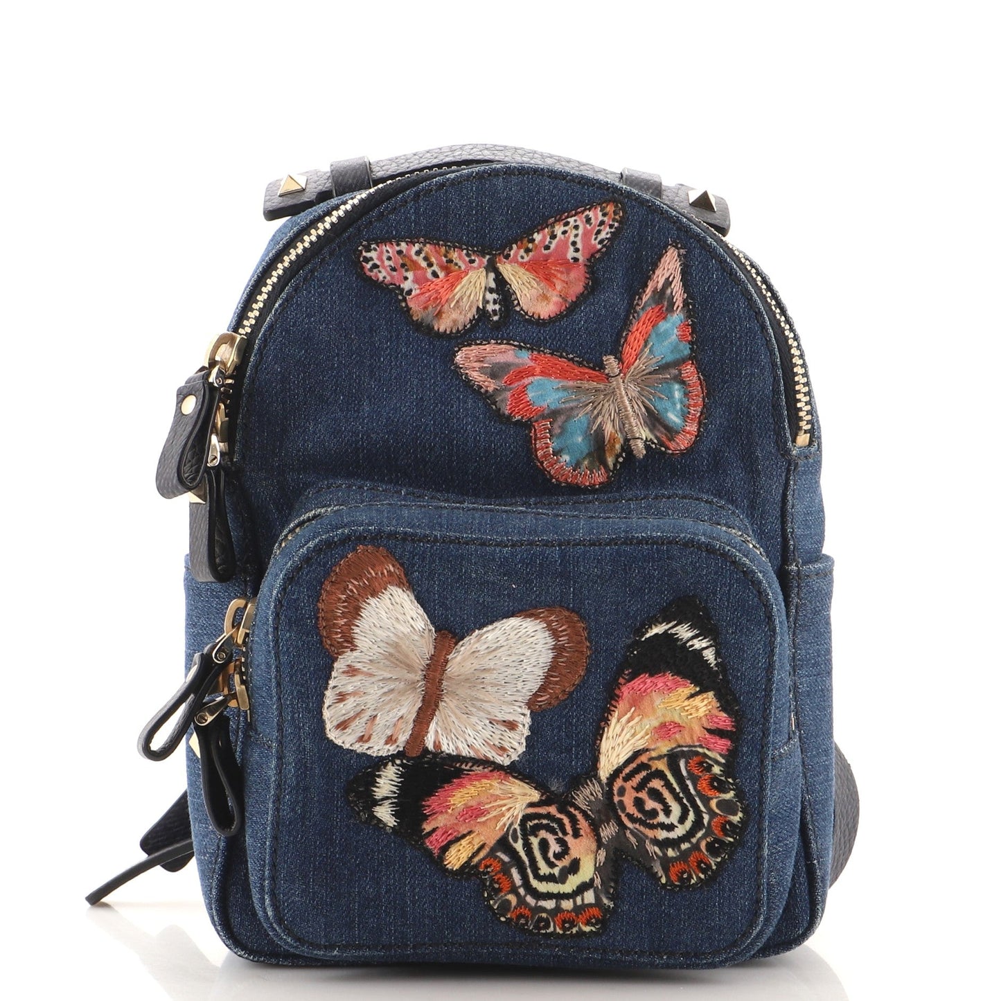 Backpack Denim with Butterfly Applique Mini