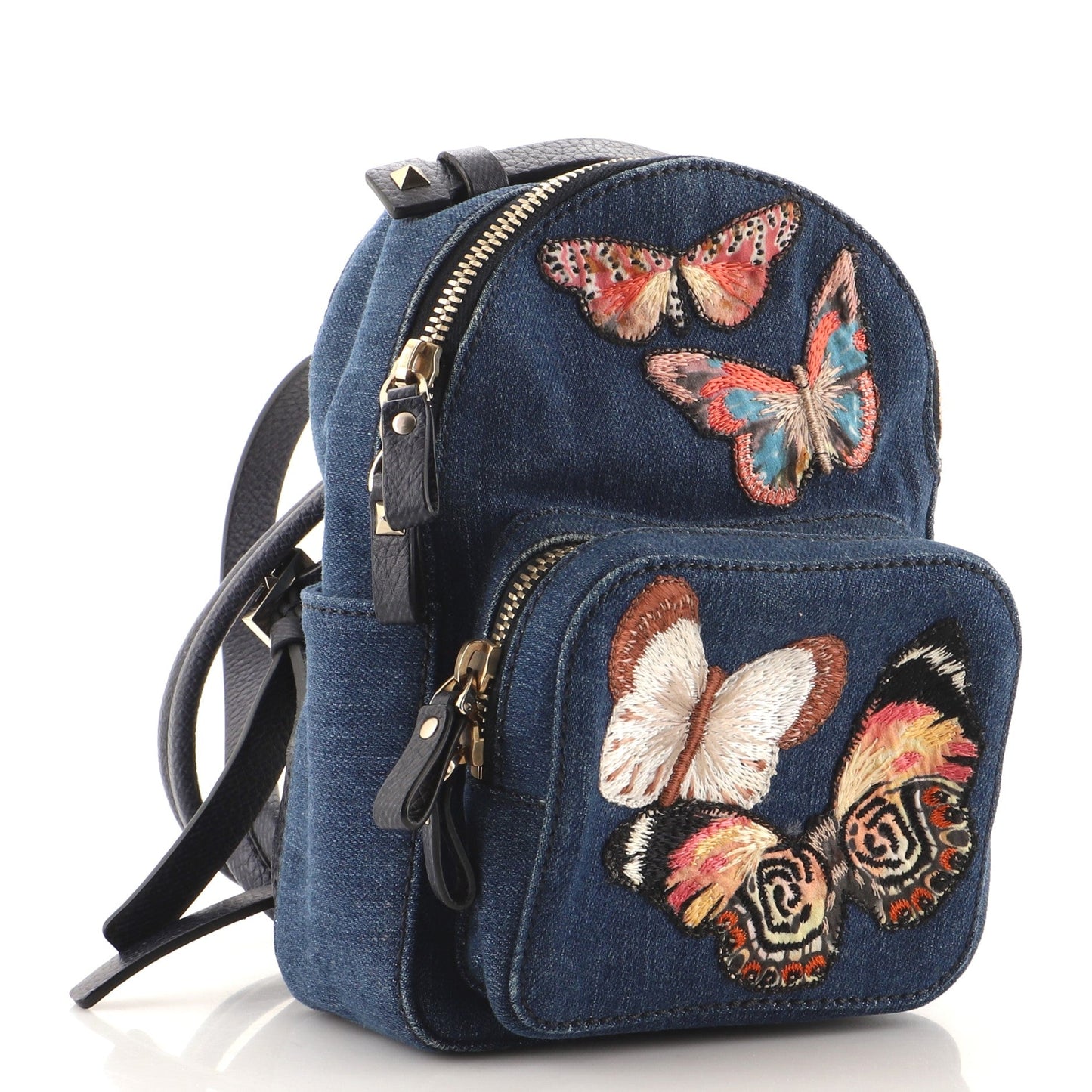 Backpack Denim with Butterfly Applique Mini