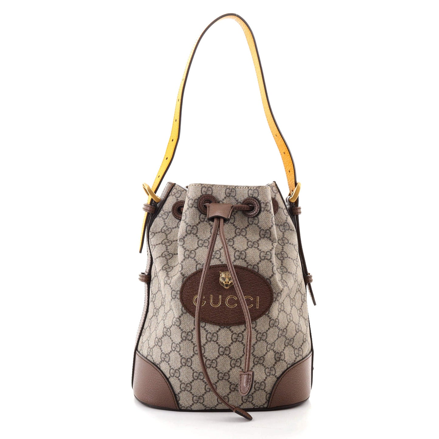 Neo Vintage Drawstring Bucket Backpack GG Coated Canvas Mini