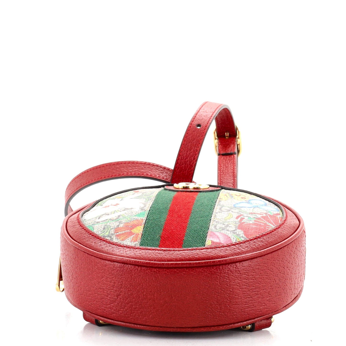 Ophidia Round Backpack Flora GG Coated Canvas Mini