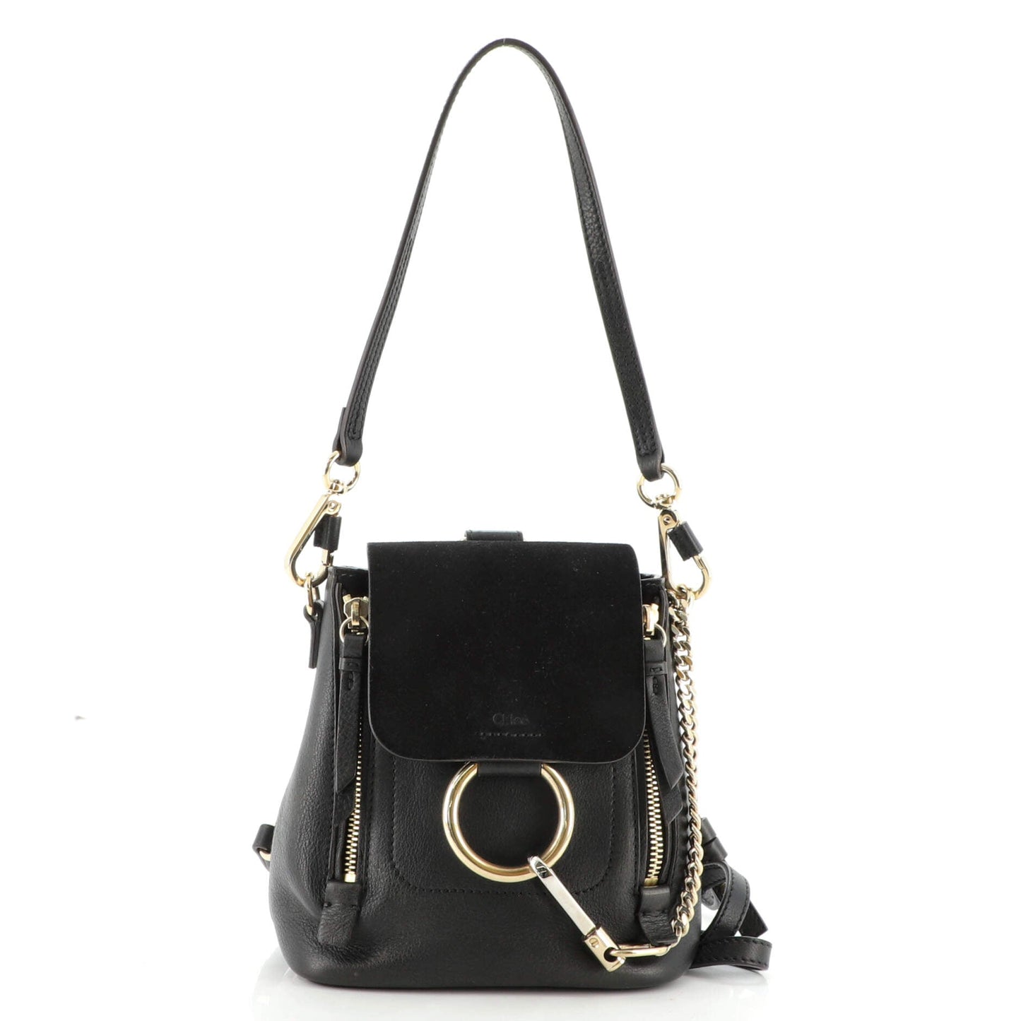 Faye Backpack Leather and Suede Mini