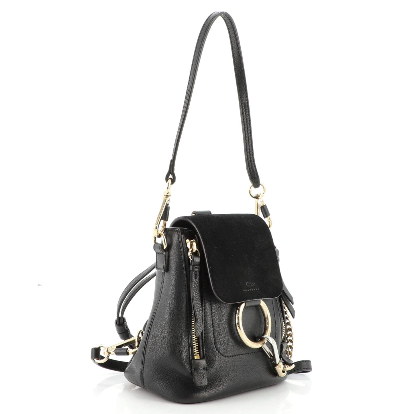 Faye Backpack Leather and Suede Mini