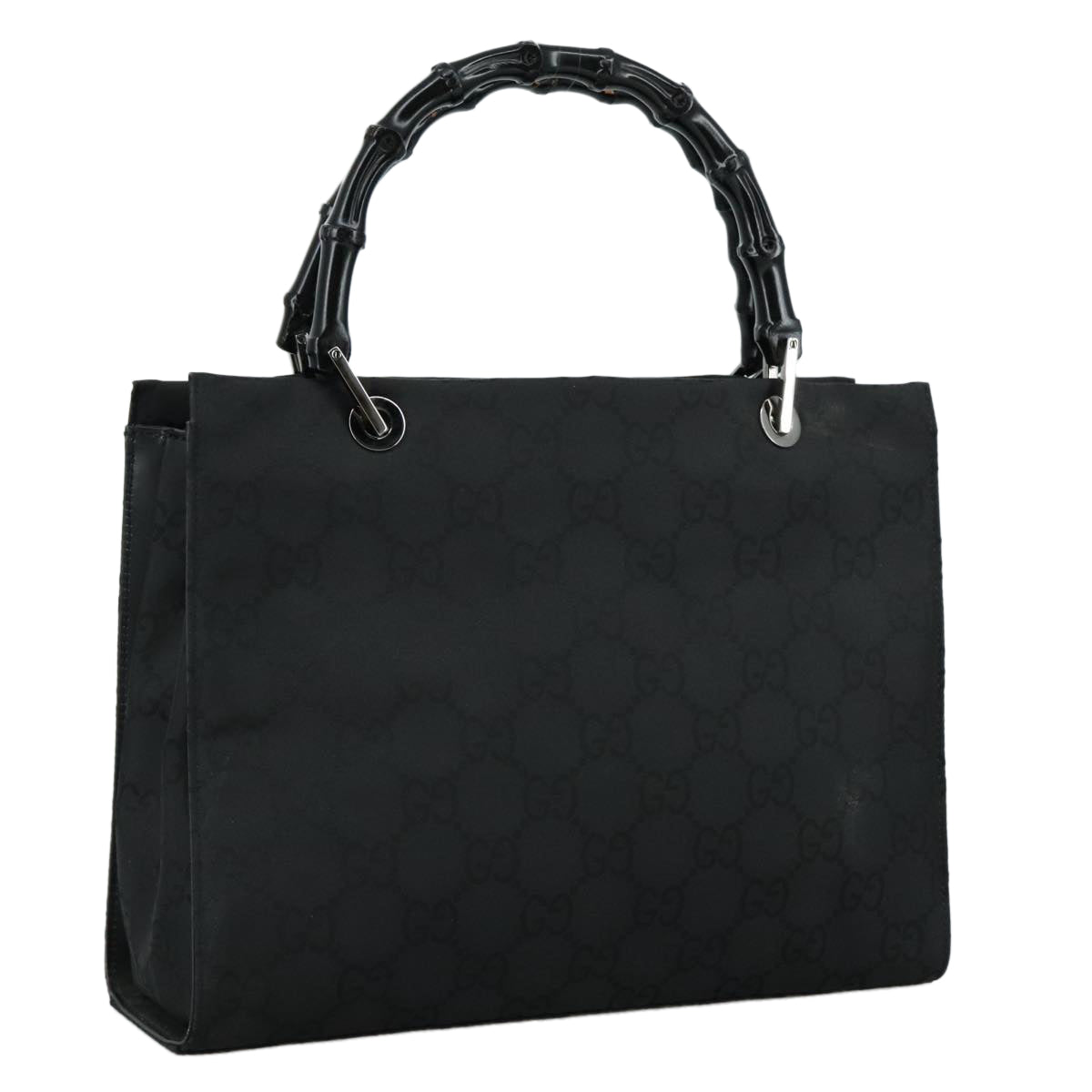 Gucci Bamboo Black Canvas Bag