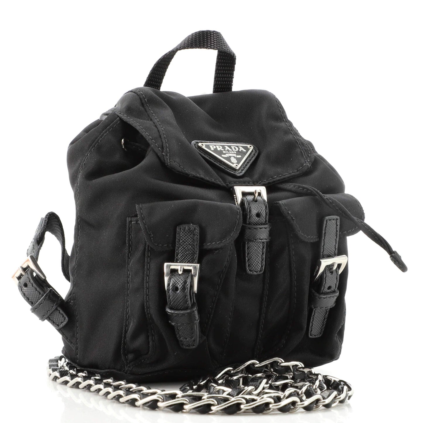 Convertible Chain Backpack Tessuto Mini
