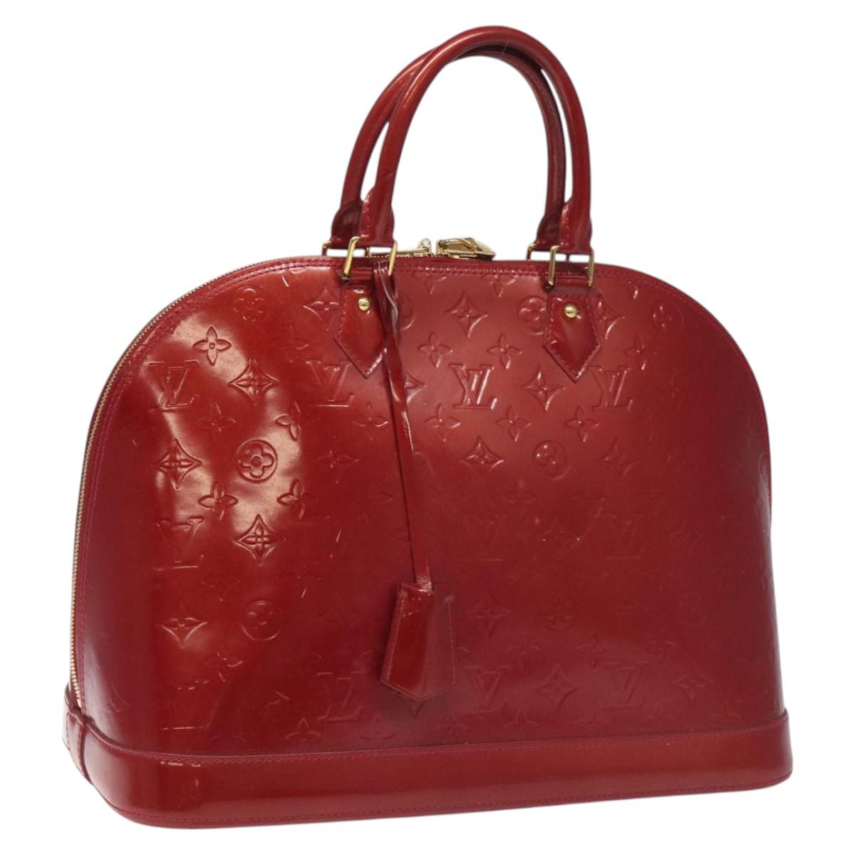 Louis Vuitton Alma Burgundy Patent Leather Bag