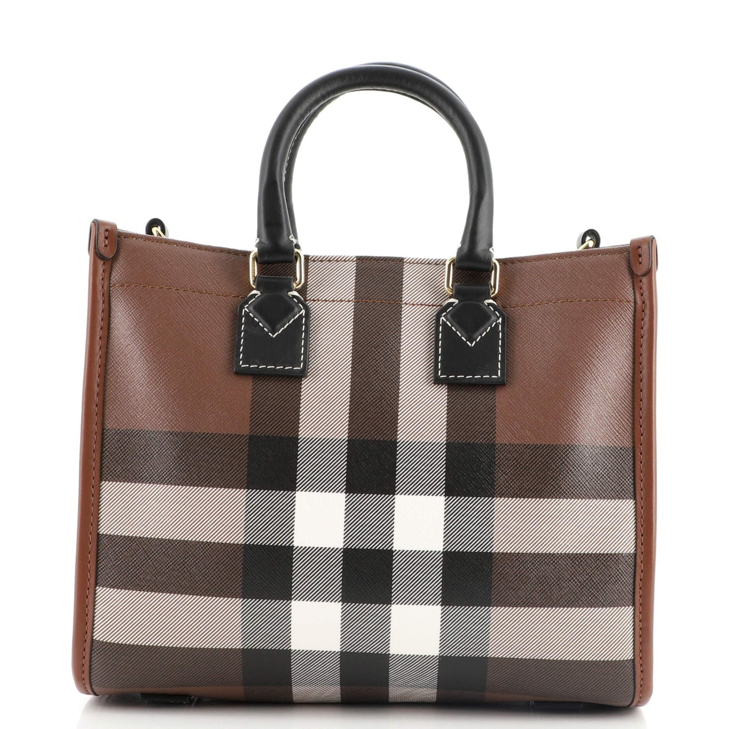 Freya Shopping Tote Check Canvas with Leather Mini