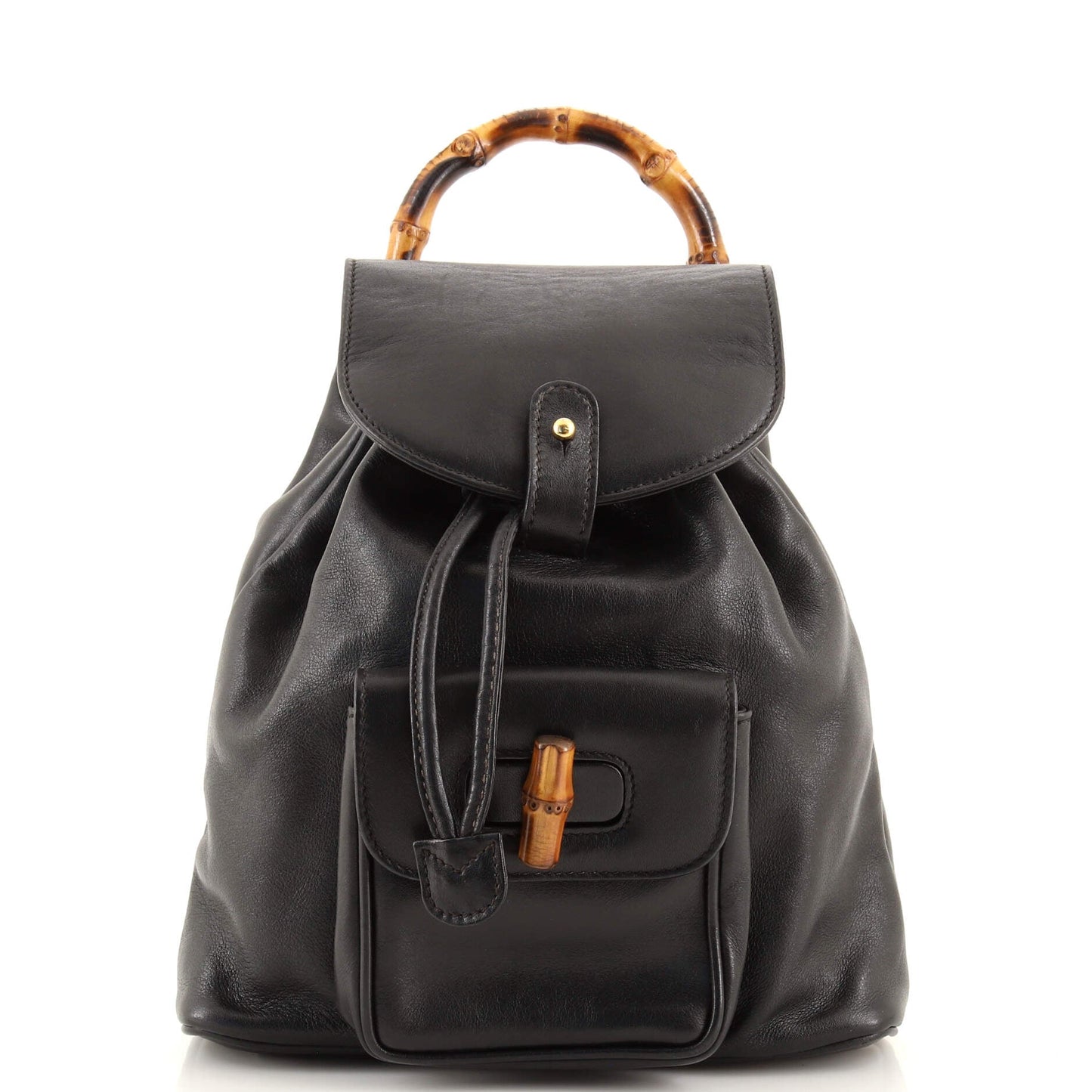 Vintage Bamboo Backpack Leather Mini