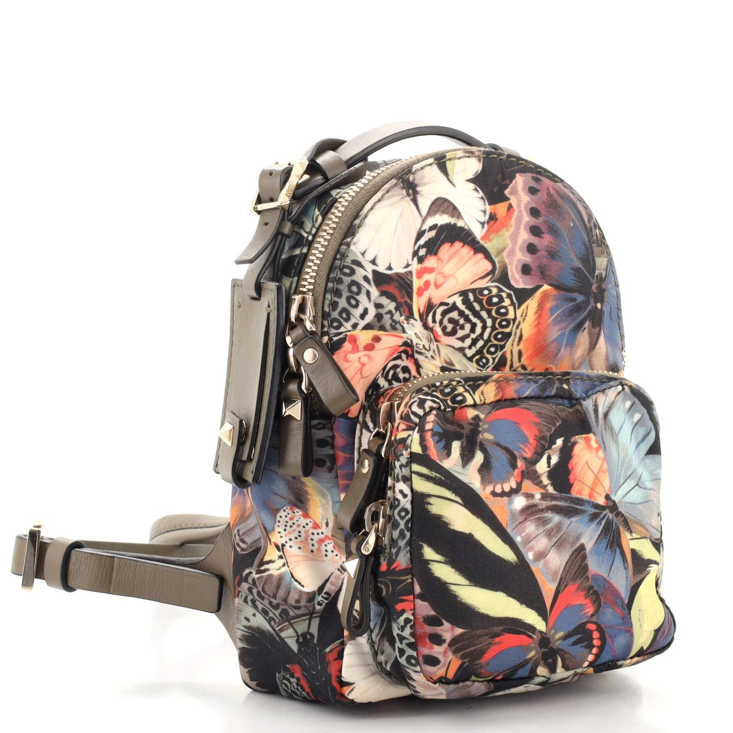 Rockstud Backpack Printed Nylon Mini