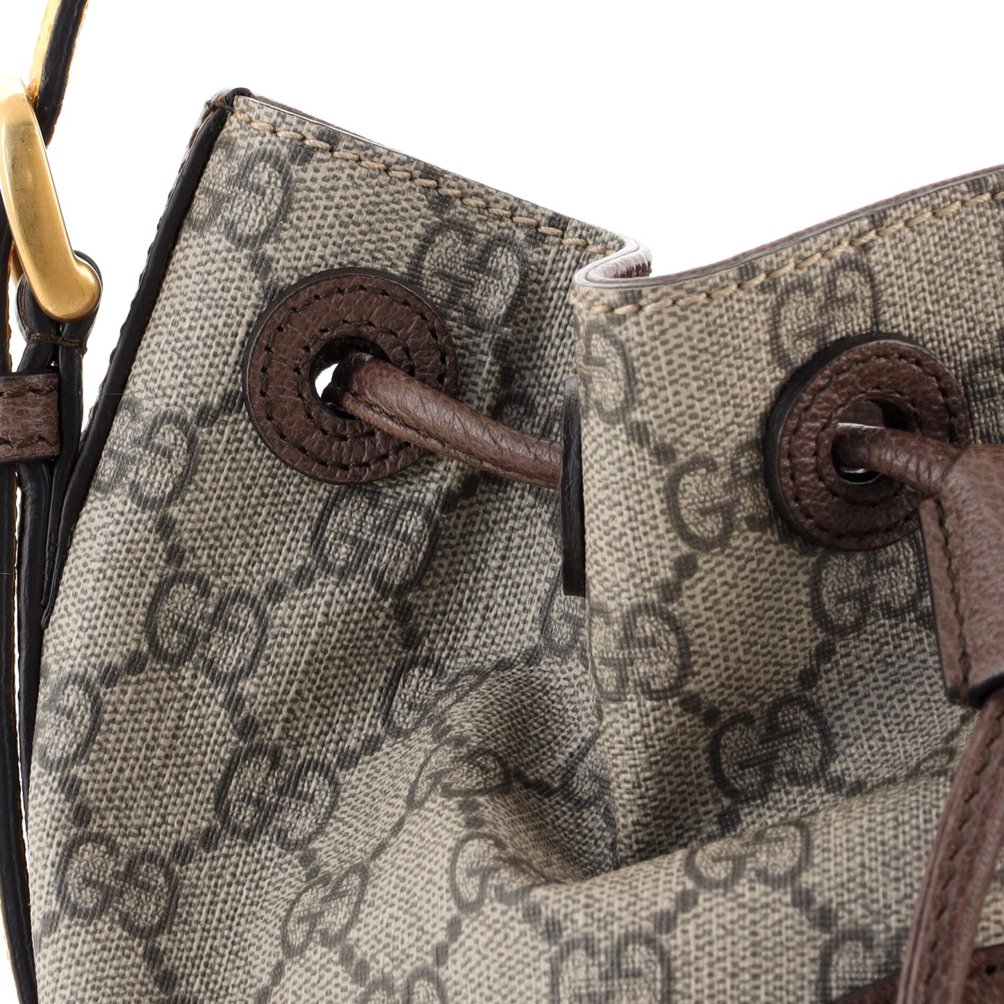 Neo Vintage Drawstring Bucket Backpack GG Coated Canvas Mini