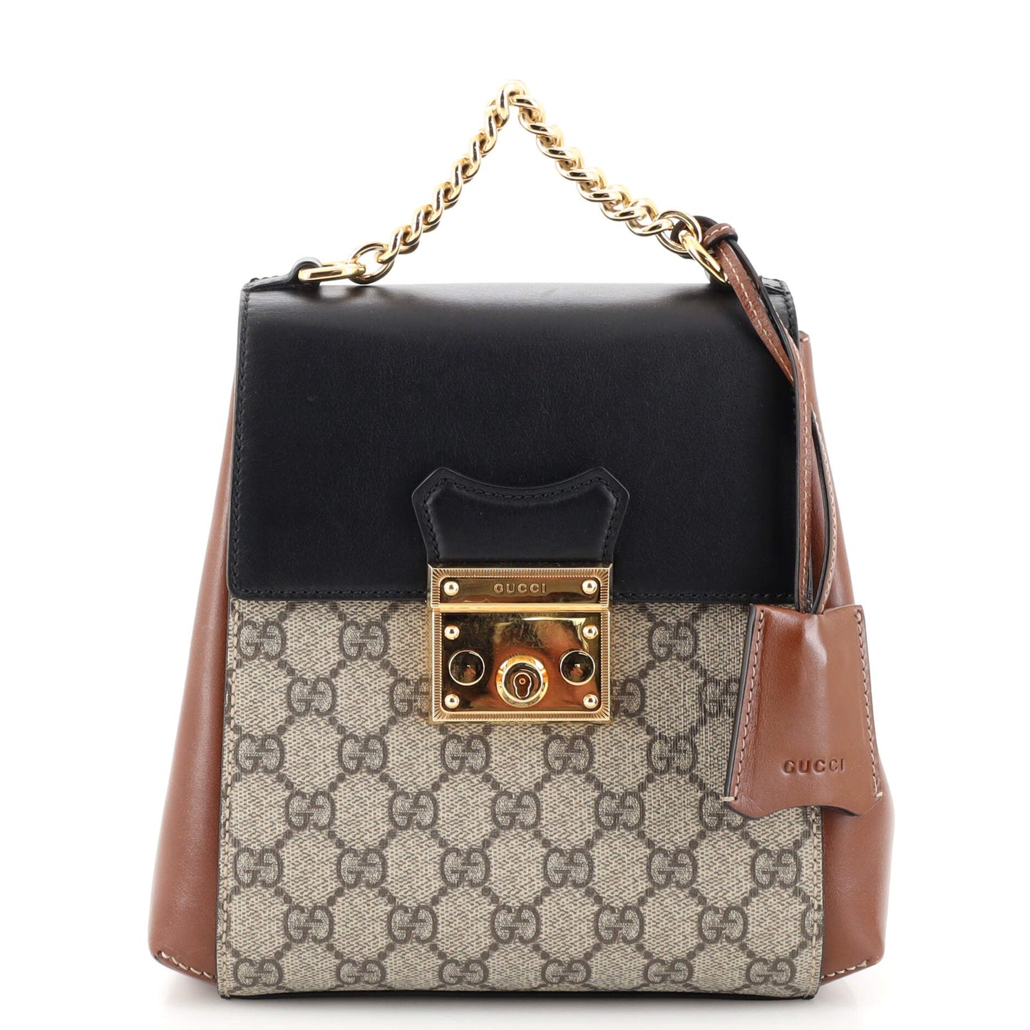 Padlock Backpack GG Coated Canvas and Leather Mini