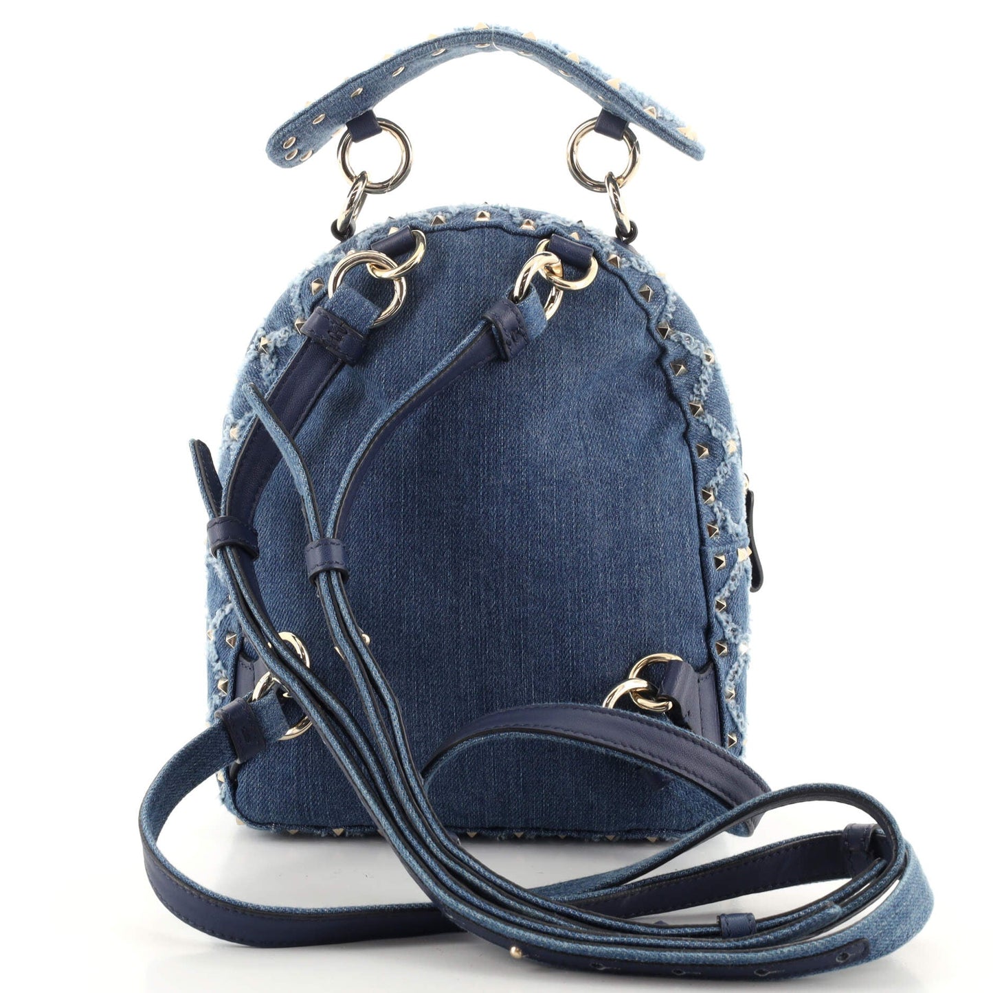 Rockstud Spike Backpack Quilted Denim Mini