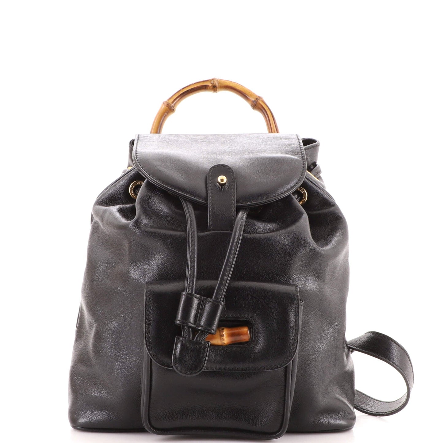 Vintage Bamboo Backpack Leather Mini