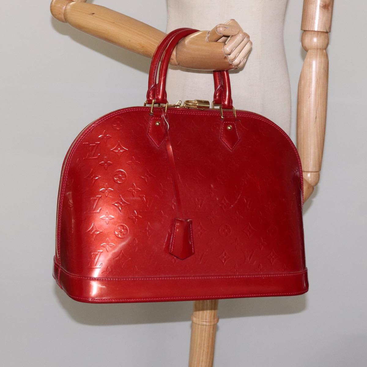 Louis Vuitton Alma Burgundy Patent Leather Bag