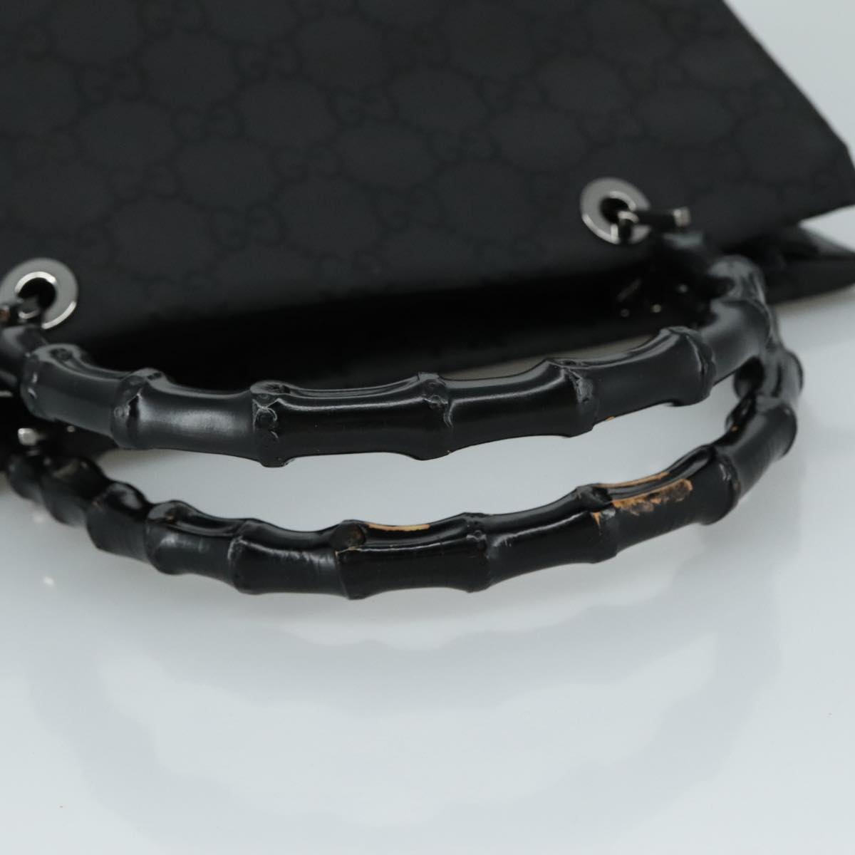 Gucci Bamboo Black Canvas Bag