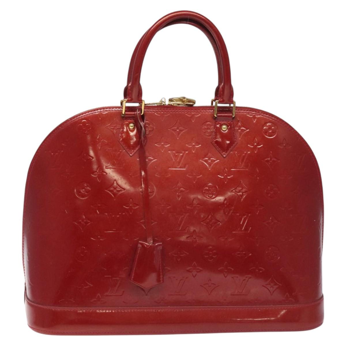 Louis Vuitton Alma Burgundy Patent Leather Bag