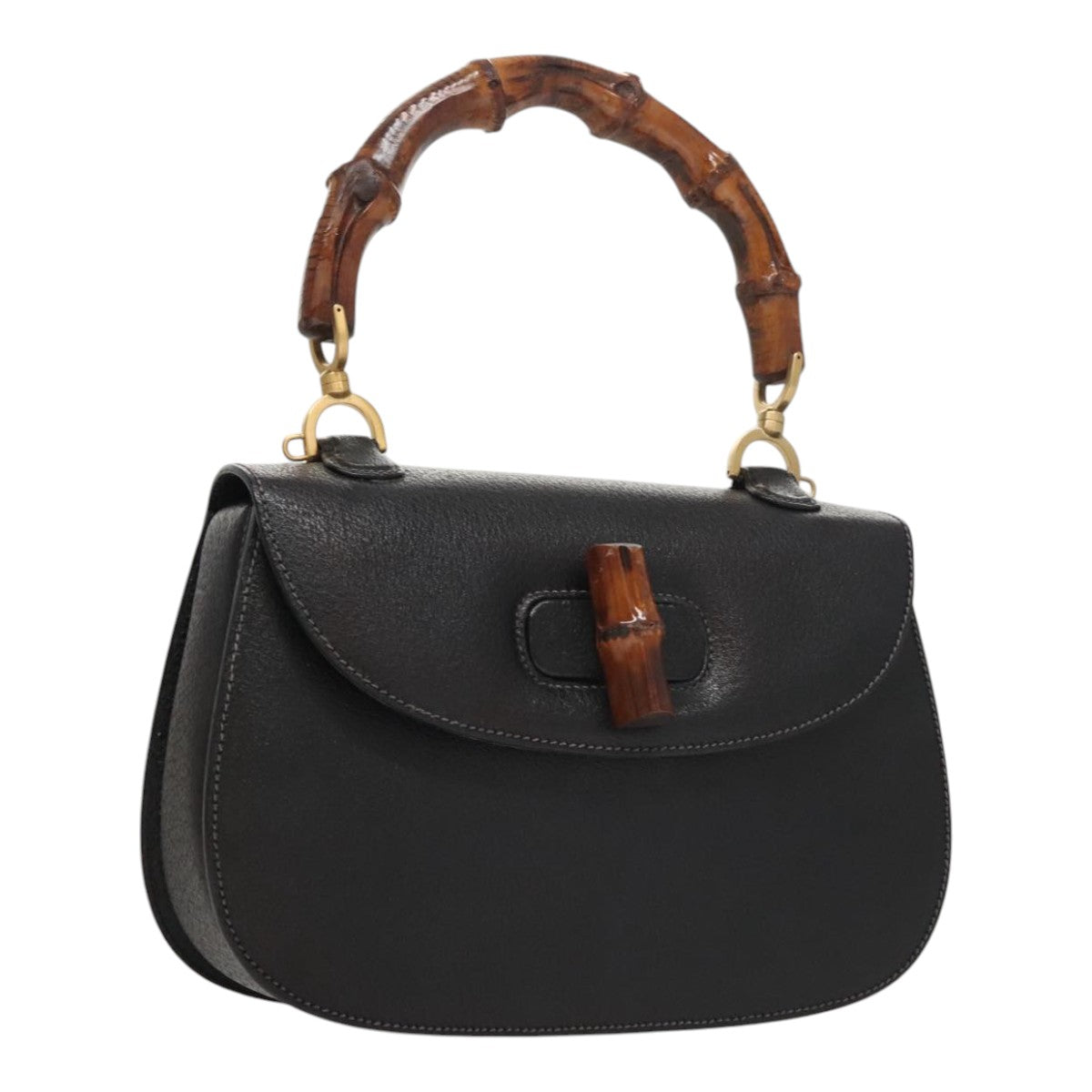 Gucci Bamboo Black Leather Bag